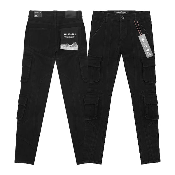 VALABASAS / ヴァラバサス パッチフェード ブラック スキニー パンツ pachfade