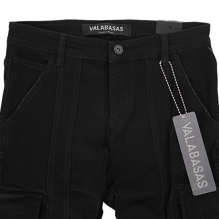VALABASAS / ヴァラバサス パッチフェード ブラック スキニー パンツ pachfade