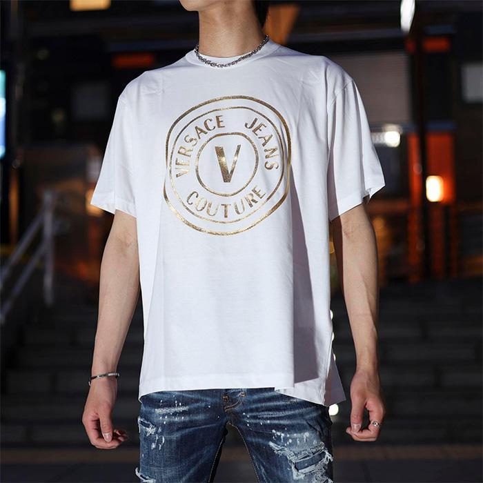 Versace Jeans Couture / ヴェルサーチ ジーンズ クチュール ロゴ クチュール Tシャツ メンズ 72GAHT05