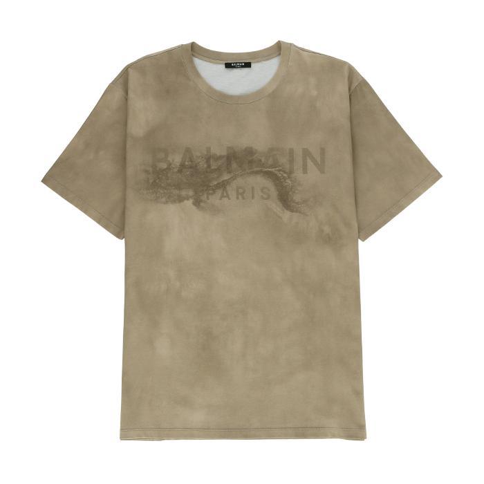 BALMAIN / バルマン デザート ロゴ  プリント Tシャツ メンズ AH1EG010GC61