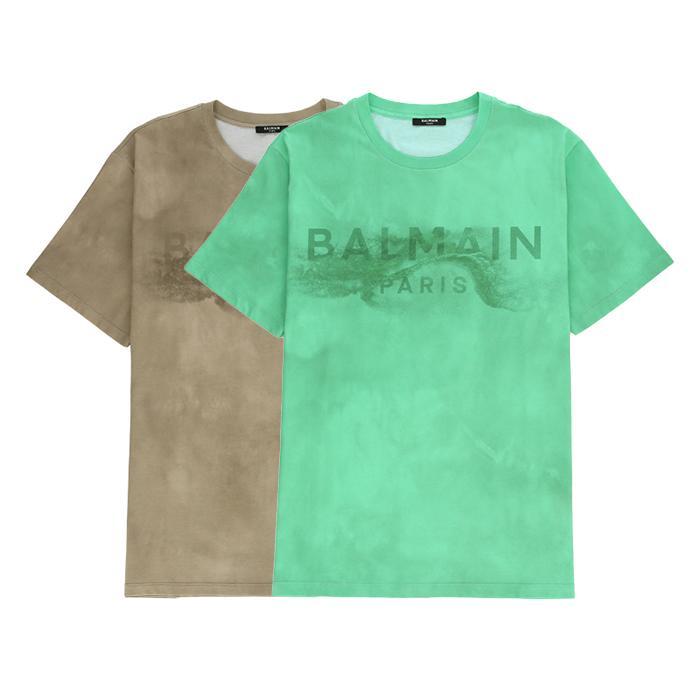 BALMAIN / バルマン デザート ロゴ  プリント Tシャツ メンズ AH1EG010GC61