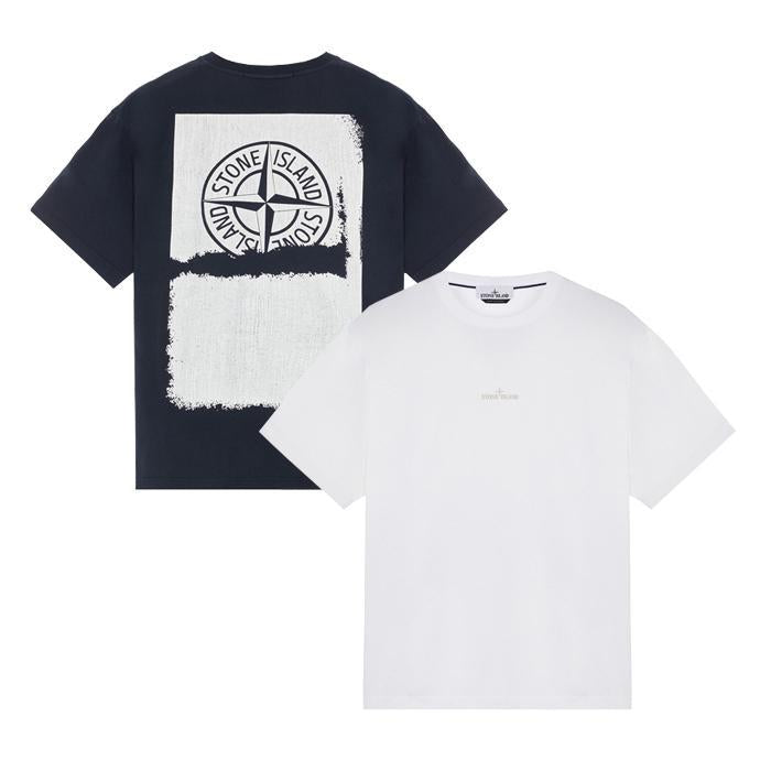 Stone Island / ストーンアイランド スクラッチド ペイント ワン プリント Tシャツ メンズ 半袖