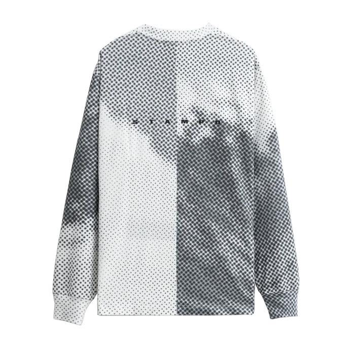 STAMPD / スタンプド ブラック ウェーブ ロングスリーブ リラックスド Tシャツ メンズ 長袖