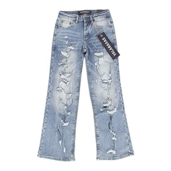 VALABASAS / ヴァラバサス バギー デニム クラッシュ メンズ