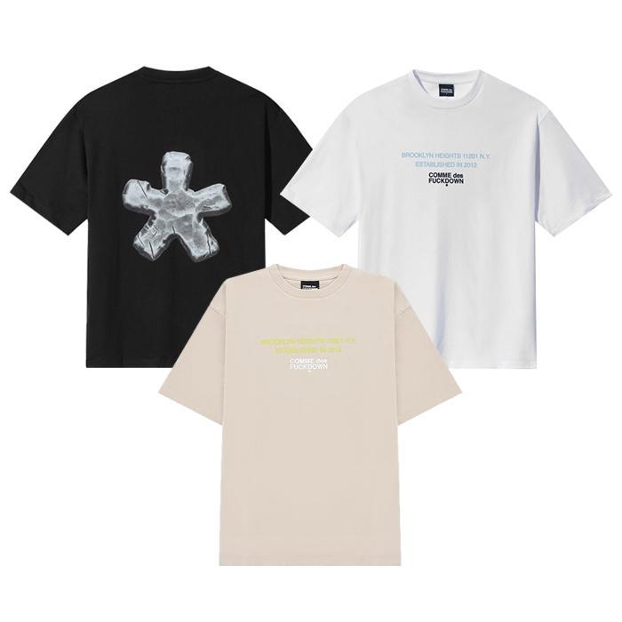 COMME des FUCKDOWN / コムデファックダウン フロント ロゴ プリント Tシャツ メンズ 半袖