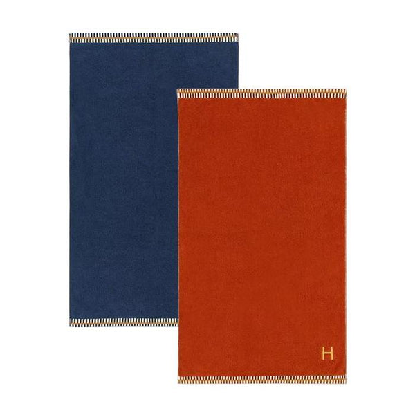 エルメス/HERMES H刺繍 ワンポイント バスタオル H103845M h103845m