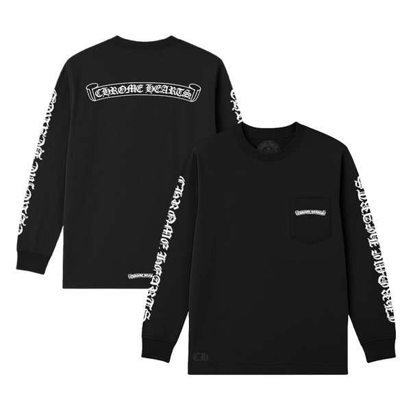 CHROME HEARTS / クロムハーツ スクリプト スクロール ロゴ ロングスリーブ Tシャツ scrolllt2