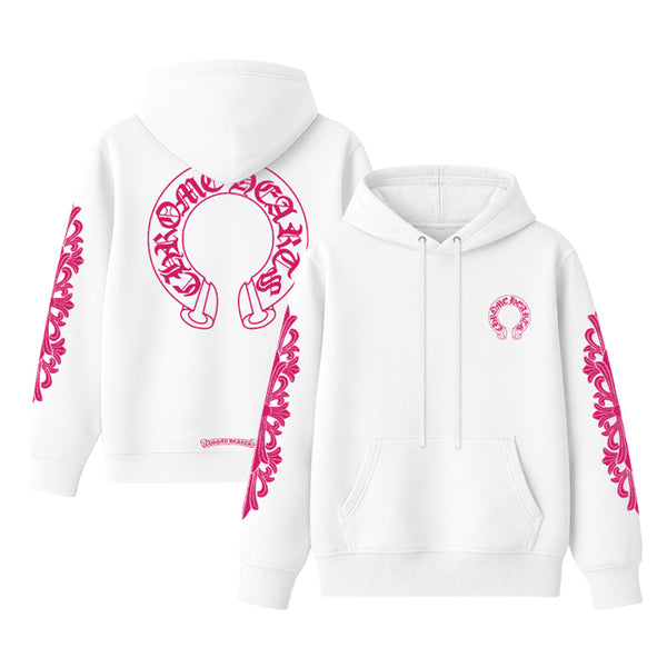 CHROME HEARTS / クロムハーツ ピンク シューホース フローラル スリーブ プルオーバー フーディー shoehwhpkpk