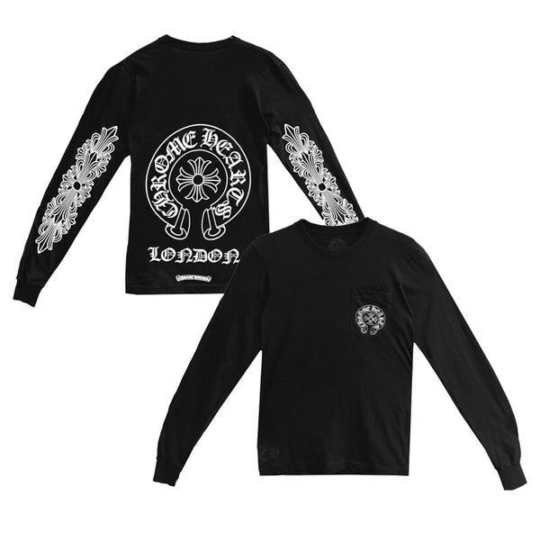 【ロンドン限定モデル】 CHROME HEARTS / クロムハーツ ロンドン リミテッド フローラル クロス シューホース ロング スリーブ Tシャツ shslondonlt
