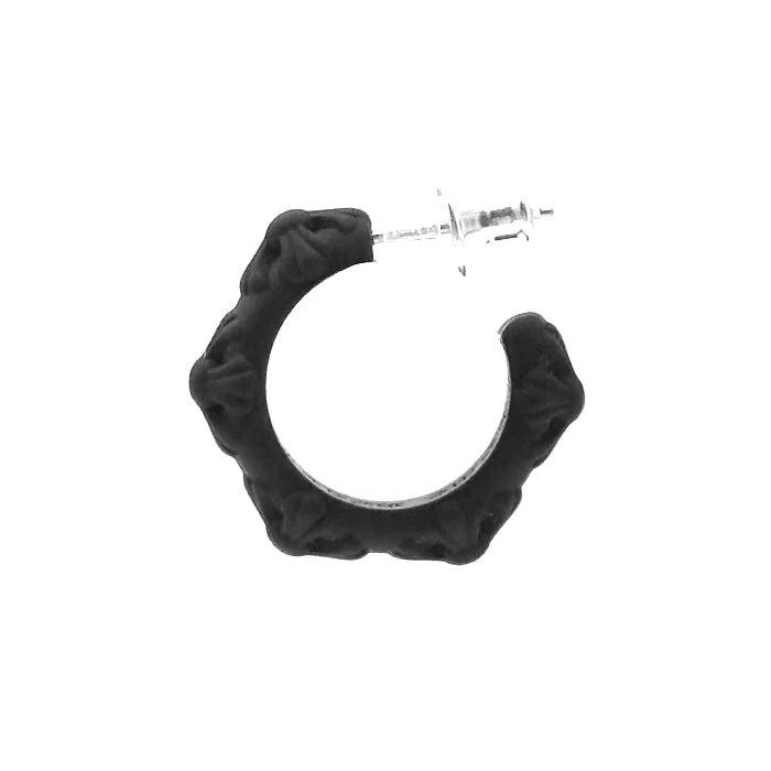 CHROME HEARTS クロスバンド フープ シリコン ピアス 黒 CHROME HEARTS / クロムハーツ シリコンラバー クロス バンド フープ