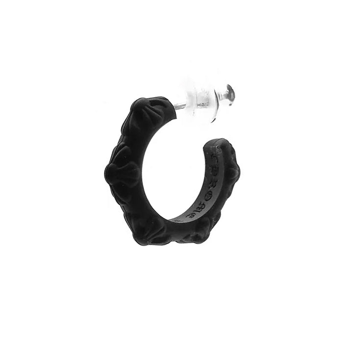 CHROME HEARTS クロスバンド フープ シリコン ピアス 黒 CHROME HEARTS / クロムハーツ シリコンラバー クロス バンド フープ