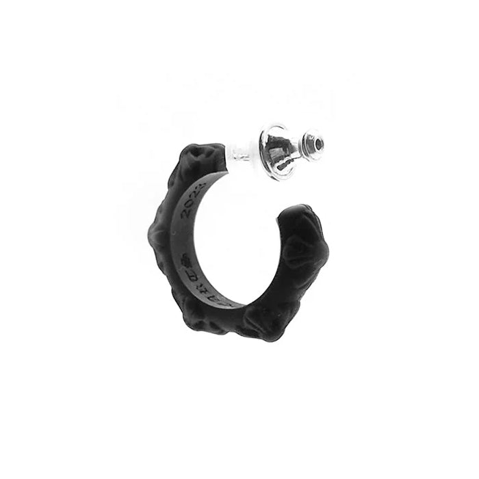 CHROME HEARTS フープ シリコンピアス 黒 両耳用 CHROME HEARTS / クロムハーツ シリコンラバー クロス バンド フープ