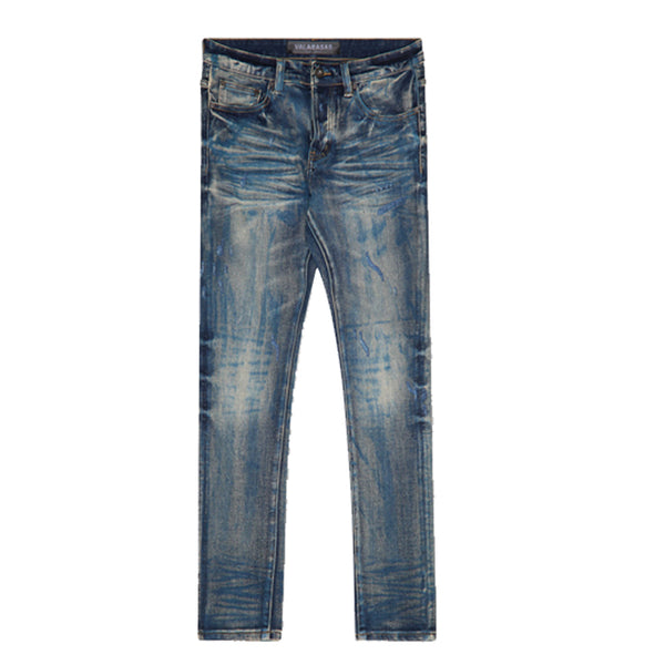 VALABASAS / ヴァラバサス ミスター ダーク ヴィンテージ ブルー スキニー パンツ vlbsvj101001