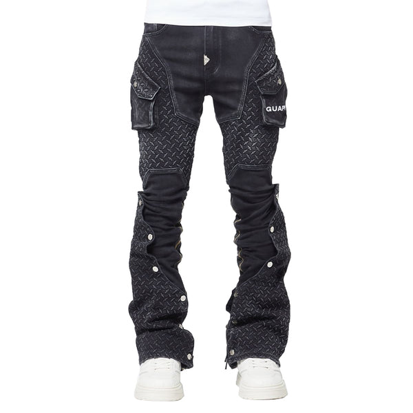 GUAPI / グアピ ヴィンテージ ブラック スティール プレート デニム パンツ vtgbksteelplate