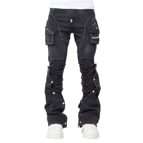 GUAPI / グアピ ヴィンテージ ブラック スティール プレート デニム パンツ vtgbksteelplate